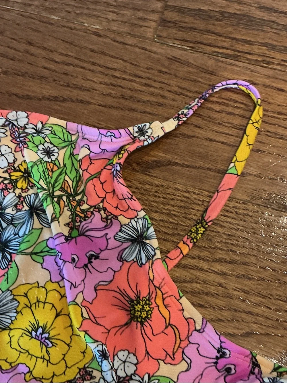 Cat & Jack Girls Floral Cutout One-Piece Swimsuit - Pink, Yellow, Green